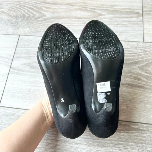 Naturalizer Timber Black Faux Suede Heeled Bootie Boots - Picture 12 of 14